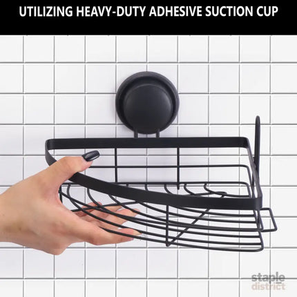 CARLA HOME  2 Pack Round Corner Shower Caddy Shelf Basket Rack with Premium Vacuum Suction Cup No-Drilling for Bathroom and Kitchen-2042061554798694403