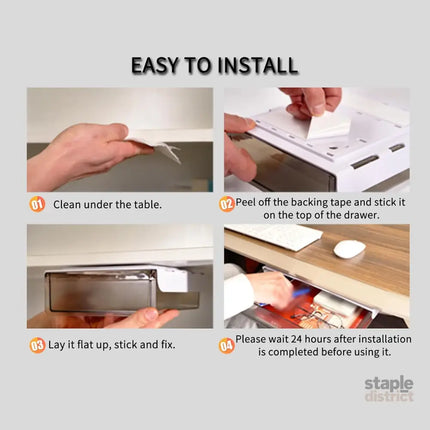 CARLA HOME 3‑Pack Under Desk Storage Drawers Hidden Pull‑Out Organizer for Office & Home-2050057504381079558