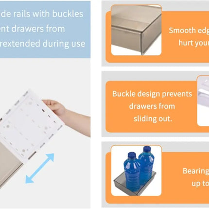 CARLA HOME 3‑Pack Under Desk Storage Drawers Hidden Pull‑Out Organizer for Office & Home-2050057504381079555