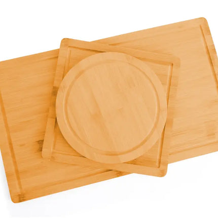 CARLA HOME 3 Pieces Bamboo Cutting Board with Juice Groove and Mobile Holder included for Home Kitchen-2042061560481976328
