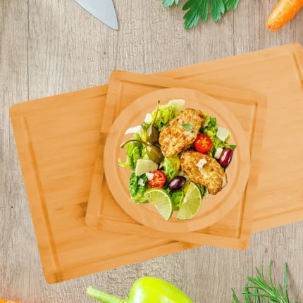 CARLA HOME 3 Pieces Bamboo Cutting Board with Juice Groove and Mobile Holder included for Home Kitchen-2042061560481976322