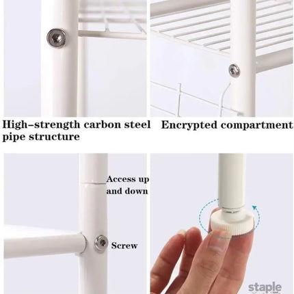CARLA HOME 3-Tier Over The Toilet Storage Rack with Hooks & Paper Holder for Bathroom & Laundry Room-2042061538721927171