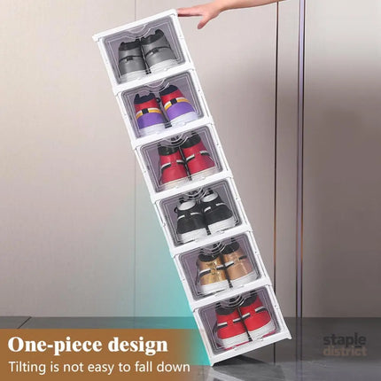 CARLA HOME 3-Tier Stackable Shoe Storage Box Organizer with Clear Door for Closet, Entryway or Cabinet-2042061557394968581
