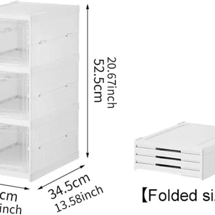 CARLA HOME 3-Tier Stackable Shoe Storage Box Organizer with Clear Door for Closet, Entryway or Cabinet-2042061557394968577