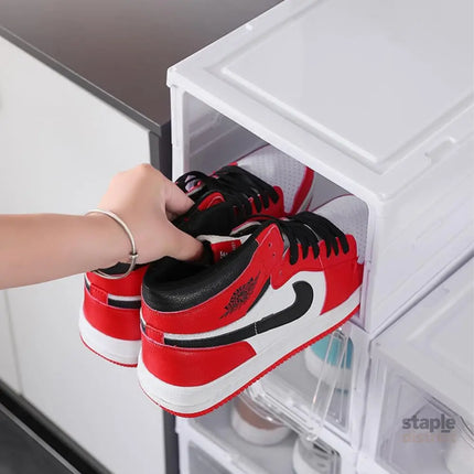 CARLA HOME 3-Tier Stackable Shoe Storage Box Organizer with Clear Door for Closet, Entryway or Cabinet-2042061557394968582