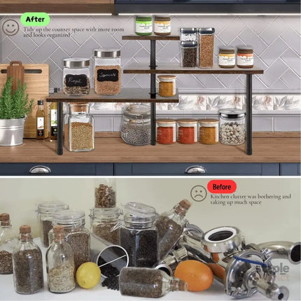 CARLA HOME 3-Tier Wooden Corner Shelf Kitchen Spice Rack Organiser Home Storage & Organisation-2042061557185253380