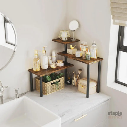 CARLA HOME 3-Tier Wooden Corner Shelf Kitchen Spice Rack Organiser Home Storage & Organisation-2042061557185253378