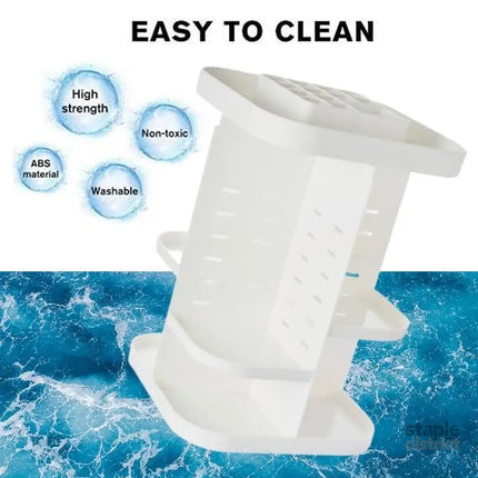 CARLA HOME 360 Rotating Large Capacity Makeup Organizer for Bedroom and Bathroom (White)-2042061560666525703