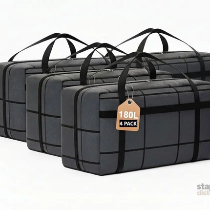 CARLA HOME 4-Pack 180L Extra Large Moving Storage Bags with Handles & Duty Zippered for Clothes, Travel, Space Saving & Camping-2050057512442531840