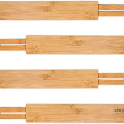 CARLA HOME  4 Pack Bamboo Adjustable Kitchen Drawer Dividers (Large, 44-55 cm)-2042061556983926792