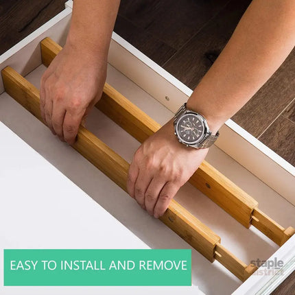 CARLA HOME  4 Pack Bamboo Adjustable Kitchen Drawer Dividers (Large, 44-55 cm)-2042061556983926788