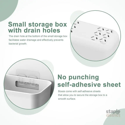 CARLA HOME 4-Pack Self-Adhesive Wall Storage Box for Cabinet Doors, Kitchen, Bathroom & Office-2050057509091282946