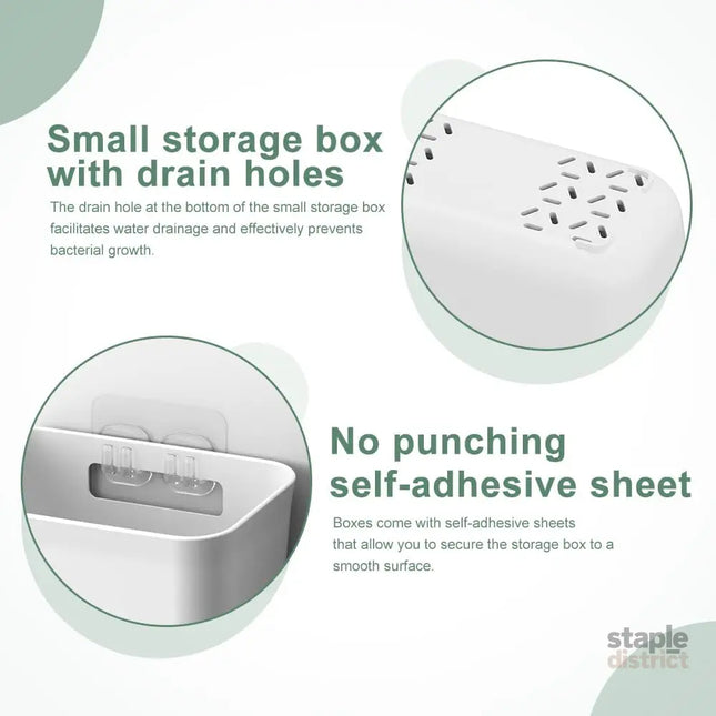 CARLA HOME 4-Pack Self-Adhesive Wall Storage Box for Cabinet Doors, Kitchen, Bathroom & Office-2050057509091282946