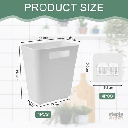 CARLA HOME 4-Pack Self-Adhesive Wall Storage Box for Cabinet Doors, Kitchen, Bathroom & Office-2050057509091282945