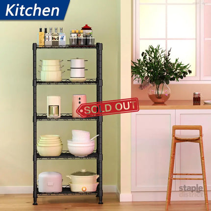 CARLA HOME 4-Tier Adjustable Metal Storage Shelves Wire Rack Organizer for Kitchen, Pantry, Bathroom or Laundry Room (60cm W x 40cm D x 140 cm H)-2042061546527526919