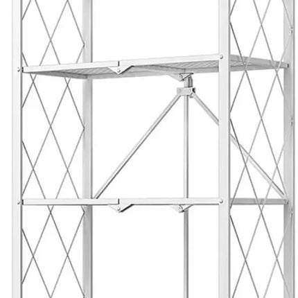 CARLA HOME 4-Tier Foldable Storage Shelf with Wheels for Kitchen, Garage, Pantry or Basement (White)-2042061537358778377