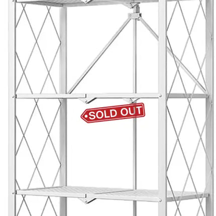 CARLA HOME 5-Tier Foldable Storage Shelf with Wheels for Kitchen, Garage, Pantry or Basement (White)-2042061535228071936