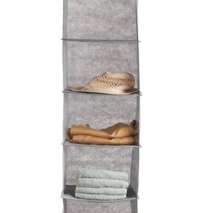 CARLA HOME  5 Tier Shelf Hanging Closet Organizer and Storage for Clothes (Grey)-2042061555302010889