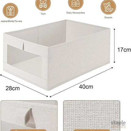 CARLA HOME 6 Pack Closet Storage Bins with Clear Window for Shelves, Clothes, Toys, Wardrobe & Bedroom Organization-2050057505802948610