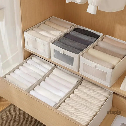 CARLA HOME 6 Pack Closet Storage Bins with Clear Window for Shelves, Clothes, Toys, Wardrobe & Bedroom Organization-2050057505802948615
