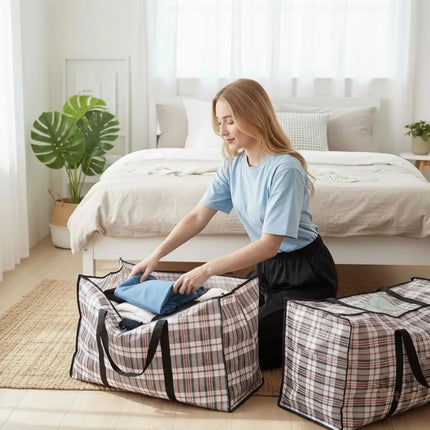 CARLA HOME 6 Pack Large Moving Storage Bags with Zipper & Handles for Clothes, Bedding, Blankets, Dorm & Travel (80x55x25cm)-2050057507983986689