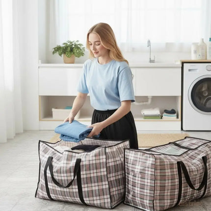 CARLA HOME 6 Pack Large Moving Storage Bags with Zipper & Handles for Clothes, Bedding, Blankets, Dorm & Travel (80x55x25cm)-2050057507983986695