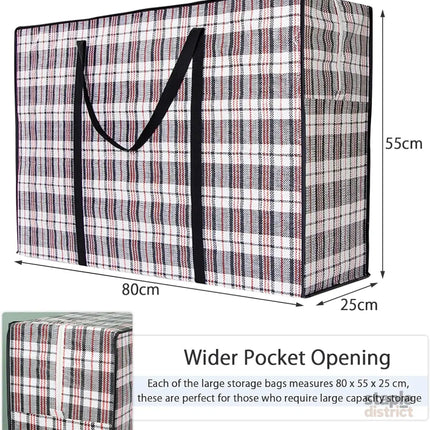 CARLA HOME 6 Pack Large Moving Storage Bags with Zipper & Handles for Clothes, Bedding, Blankets, Dorm & Travel (80x55x25cm)-2050057507983986690