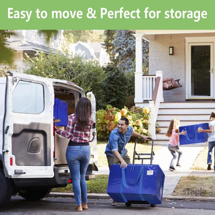 CARLA HOME 6-Pack Large Moving Storage Bags with Zippers & Handles with 95 Liters Capacity for Space Saving, Travel, Camping & Organization (Blue)-2050057505341575169
