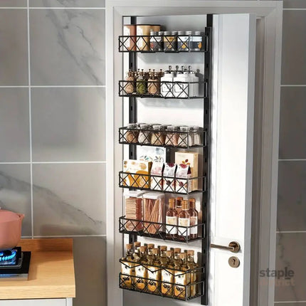 CARLA HOME 6 Tier Adjustable Baskets Over Door Pantry Organiser for Home Kitchen-2042061564110049281
