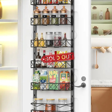 CARLA HOME 6 Tier Adjustable Baskets Over Door Pantry Organiser for Home Kitchen-2042061564110049280