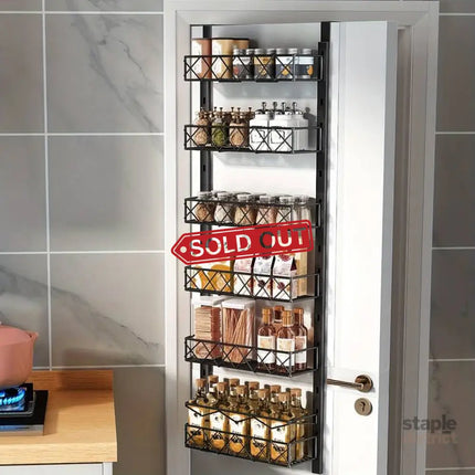 CARLA HOME 6 Tier Adjustable Baskets Over Door Pantry Organiser for Home Kitchen-2042061564110049281