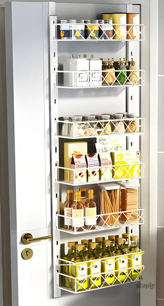 CARLA HOME 6 Tier Adjustable Baskets Over Door Pantry Organiser for Home Kitchen-2042061564298792961