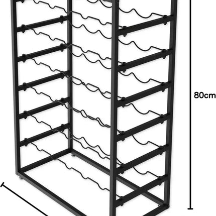 CARLA HOME 6-Tier Freestanding Wine Rack for 30 Bottles with Wood Countertop and Sturdy Metal Frame-2042061567222222855