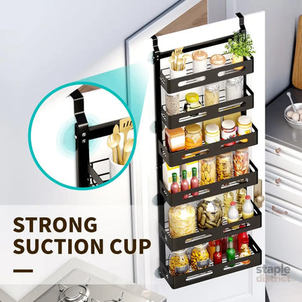 CARLA HOME 6 Tier Over the Door Organizer with Adjustable Metal Pantry Storage Rack and Hanging Baskets for Kitchen and Bathroom-2042061553968222211