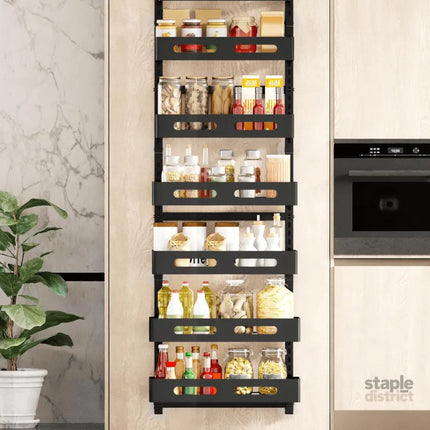 CARLA HOME 6 Tier Over the Door Organizer with Adjustable Metal Pantry Storage Rack and Hanging Baskets for Kitchen and Bathroom-2042061553968222217