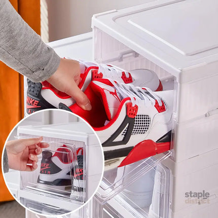 CARLA HOME 6-Tier Stackable Shoe Storage Box Organizer with Clear Door for Closet, Entryway or Cabinet-2042061552038842375