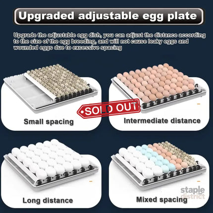 CARLA HOME 70 Egg Incubator with Automatic Turning LED Display Humidity & Temperature Control Auto Water System &