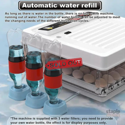 CARLA HOME 70 Egg Incubator with Automatic Turning LED Display Humidity & Temperature Control Auto Water System &