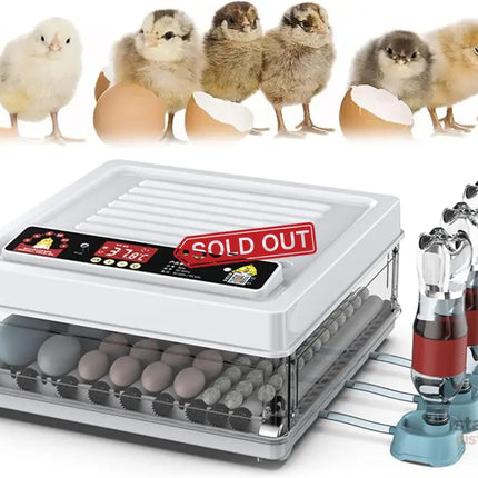 CARLA HOME 70 Egg Incubator with Automatic Turning LED Display Humidity & Temperature Control Auto Water System &