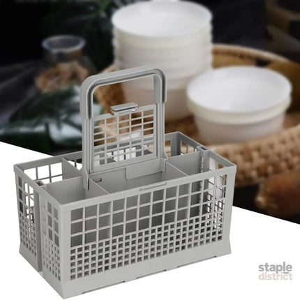 CARLA HOME 8 Slot Universal Dishwasher Cutlery Basket with Handle and Lid which Fits Most Brands (240mm X 135mm X