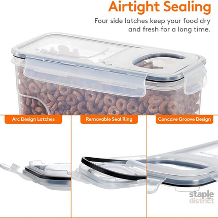 CARLA HOME Airtight Cereal Storage Containers BPA-Free Food Dispensers with Pouring Lids for Pantry & Kitchen (4 Pack 2,5L)-2050057506704723972