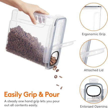 CARLA HOME Airtight Cereal Storage Containers BPA-Free Food Dispensers with Pouring Lids for Pantry & Kitchen (4 Pack 2,5L)-2050057506704723971