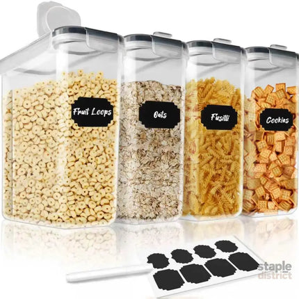 CARLA HOME Airtight Cereal Storage Containers BPA-Free Food Dispensers with Pouring Lids for Pantry & Kitchen (4 Pack 2,5L)-2050057506704723968