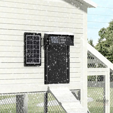 CARLA HOME Automatic Chicken Coop Door Solar Powered with 4 Mode Timer & Light Sensor, Anti-Pinch & USB Charging Port-2050057516364206087