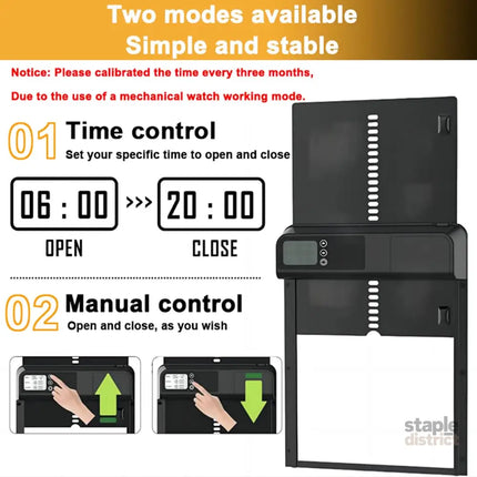 CARLA HOME Automatic Chicken Coop Door with Timer & LCD Screen, Anti-Pinch Safety, Easy Battery Operation & Weatherproof for Outdoor Coops-2050057507652636673