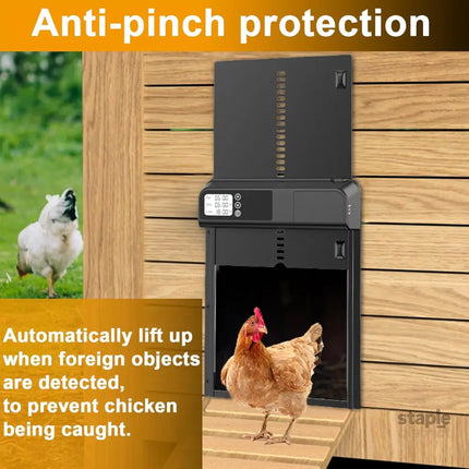 CARLA HOME Automatic Chicken Coop Door with Timer & LCD Screen, Anti-Pinch Safety, Easy Battery Operation & Weatherproof for Outdoor Coops-2050057507652636675