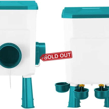 CARLA HOME Automatic Chicken Feeder Waterer Set with 8KG Food 7L Water Capacity for Coop, Chickens, Ducks, Quails (Blue)-2050057513969258496