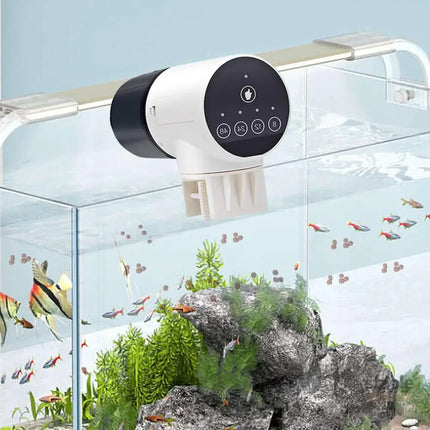 CARLA HOME Automatic Fish Feeder with Timer, Moistureproof Dispenser & Rechargeable Feeding for Aquarium or Tank-2050057508931899393