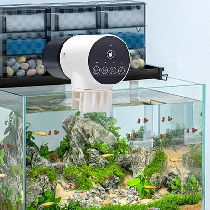 CARLA HOME Automatic Fish Feeder with Timer, Moistureproof Dispenser & Rechargeable Feeding for Aquarium or Tank-2050057508931899395