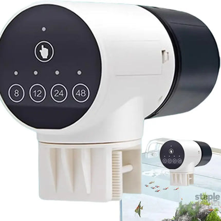 CARLA HOME Automatic Fish Feeder with Timer, Moistureproof Dispenser & Rechargeable Feeding for Aquarium or Tank-2050057508931899392